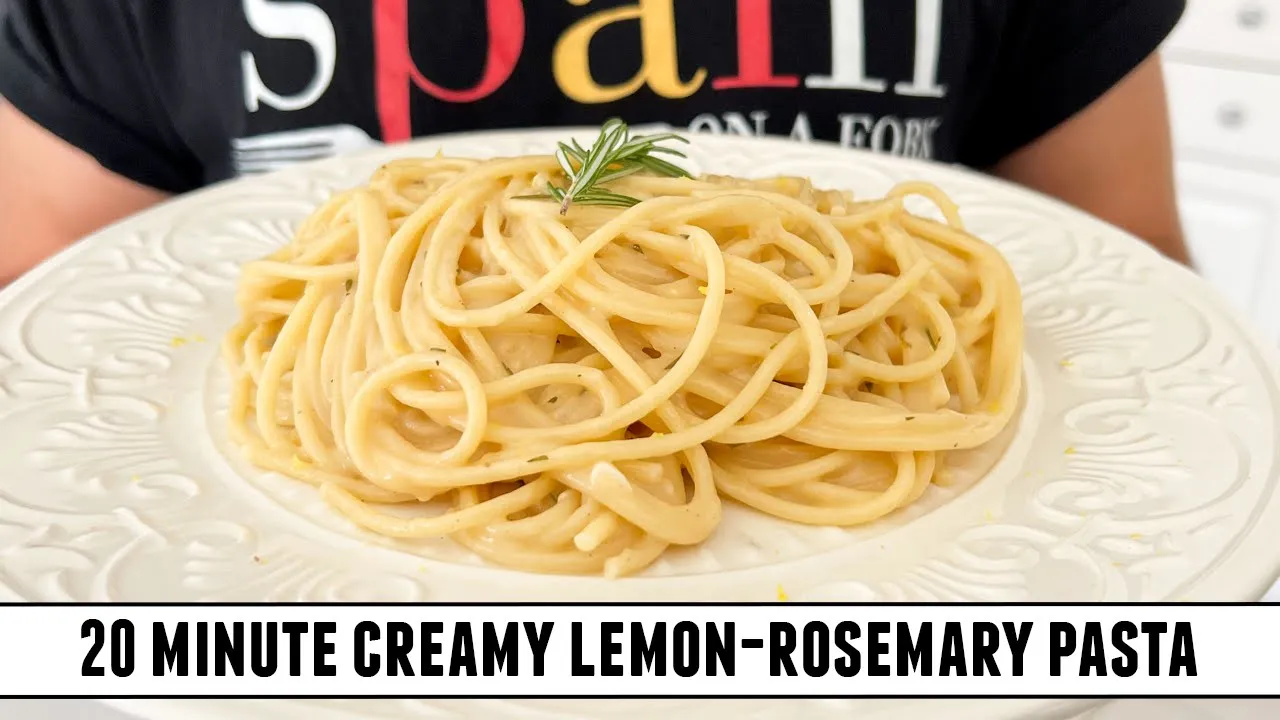 CREAMY Lemon-Rosemary Pasta   Easy 20 Minute Spaghetti Recipe