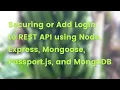 Node Express Mongoose and Passport js REST API Login Source Code