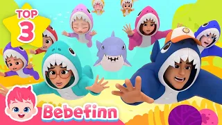 [TOP 3⭐️] Baby Shark & Ten Little Sharks 🦈 | Baby Shark Special💙 | Bebefinn Nursery Rhymes