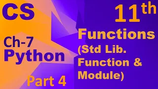 Python-Function Standard Library Functions Modules Computer Science Chapter 7 Class 11