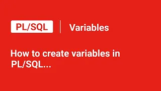 Introduction to PL SQL Variables