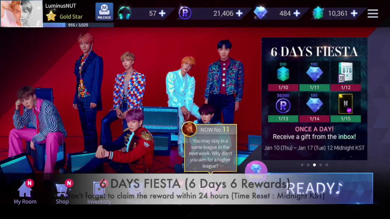 Superstar BTS - Event #8 - 'INTRO : Never Mind' + 6 DAYS FIESTA (01/10 ~ 01/15)