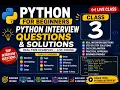 Python for Beginners Class 3 Top Python Interview Questions Answers with Live Coding