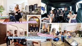 adjusting to a new school..😢the boys first day of private school!