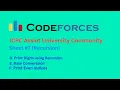Sheet Recursion Part 2 ICPC Assiut University Community Newcomers D E F