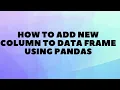 How to Create New Column from existing Column in Python using Pandas