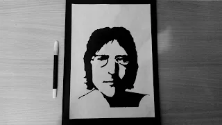Menggambar Siluet John Lennon - (Draw The Silhouette Of John Lennon)