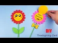 How to make a Thanksgiving Card DIY Thanksgiving Card Beautiful Sunflower Thank You Card