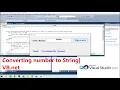 VB net Converting number to string Using Visual Studio 2010 With Codes For Beginners