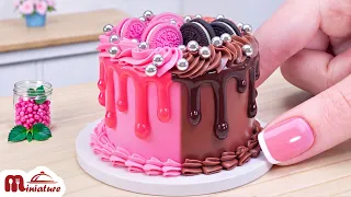 🍓 So Beautiful Mini Half Strawberry Half Chocolate Cake Decorating Ideas | ASMR Cooking Mini Food