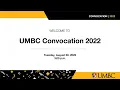 UMBC Convocation 2022