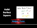 Valid Perfect Square Leetcode 367 Coding Interview Problem
