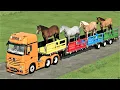 Download Lagu TRANSPORT OF COLORS ! GIANT HORSE LOADING ON LOW LOADER with MINI TRACTORS ! Farming Simulator 22