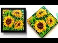 Download Lagu acrylic painting | step by step sunflower painting tutorial | painting on wood panel