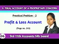 Book keeping and accountancy class 11 chapter 9 practical problem 2 profit and loss account