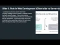 What is JavaScript History and evolution Role in web development client-side vs server-side Em