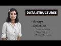 Data Structures Array Operations Deletion in Array Data Structures and Algorithms In Hindi