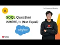SOQL WHERE Not Equal Operator soql not equal condition salesforce query example