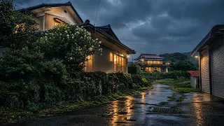 🌧️ Rainy Evening Walk Through a Peaceful Japanese Countryside Village | Japan Walking Tour