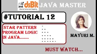 Tutorial12 Star Pattern Program Logic in Java Java Master Mayuri Mali Must Watch