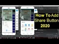 How to add Share App Button or add Tab on Menu For Share App Android Click Button Share App 2020
