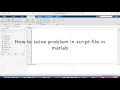 How To Solve Problems In Script File Of Matlab