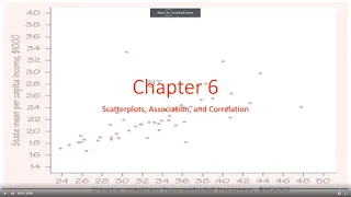 Statistics Chapter 6 Scatterplots Association and Correlation