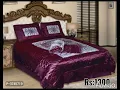 High quality low cost Satin bed cover set with blanket