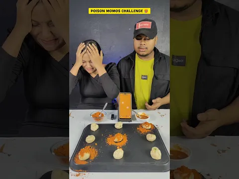 Poison Momos Roulette Challenge with Sister | Spicy Momos Eating #shorts #foodchallenge