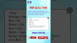 PHP Data Type I PHP Data Types Explained in 60 Seconds Learn PHP Data Types Fast Beginners Guide
