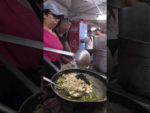 Cooking the Orecchiette Pasta from Apulia, Italy. Yummy Street Food