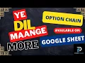 NFO CDS MCX option chain live data with greeks in google local sheet using Zerodha
