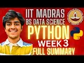 Python Week 3 All Concepts Summarized Most Important Topics Foundation IIT Madras BS Data Science