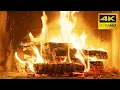 Relaxing Fireplace 10 HOURS with Burning Logs and Crackling Fire Sounds for Stress Relief 4K U