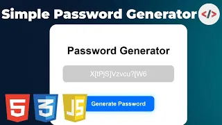 Create a Simple Password Generator Modern UI HTML CSS JS