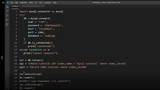Python MySQL Tutorial Advanced python tutorial Python MySQL - Update Table data