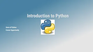 Python Programming Full Course Introduction to the Python