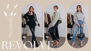 HUGE REVOLVE FALL TRY ON HAUL 2 000 of Revolve clothing - Jackets Tops Dresses Sweaters
