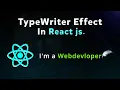 Simple TypeWriter Effect in react js Typewriting effect react hook simple typewriting react