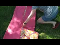 How to fold the Huntington Home Quilted Outdoor Blanket