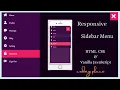 Create a Responsive Sidebar Menu Using HTML CSS Javascript Dashboard Sidebar Menu