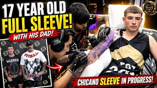 17-Year-Old Gets a FULL CHICANO ARM SLEEVE Pitbull Tattoo Phuket
