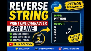 Python Program to Reverse a String Print One Character Per Line Python for Beginners