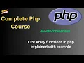 L-15 Mastering PHP Array Functions Essential Techniques Examples