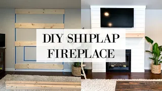DIY SHIPLAP FIREPLACE WALL TRANSFORMATION