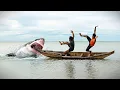 Shark Attack on Fishing Boat | fun made great white shark attack video 10