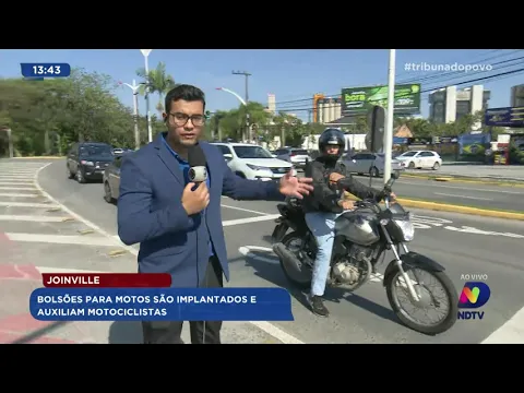 Joinville: bolsões para motos são implantados e auxiliam motociclistas