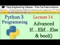Python Tutorial Beginners Hindi - Advanced If Elif Else and bool