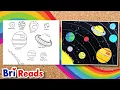 How to Draw the SOLAR SYSTEM Step by Step Easy Drawing for Kids Learn Planet Names and Colors