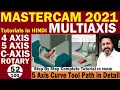 Mastercam 2021 5 Axis tutorials how to create Curve 5 Axis in mastercam Mastercam 2021 Multiaxis